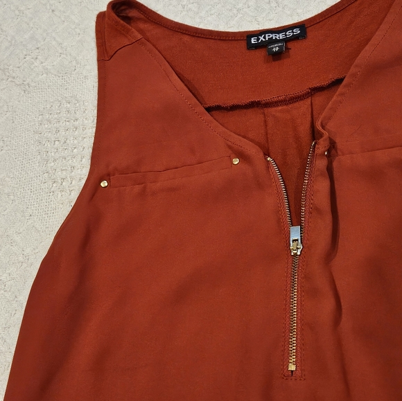 Express Hudson Burnt Orange Zip Tank Top - Picture 8 of 12
